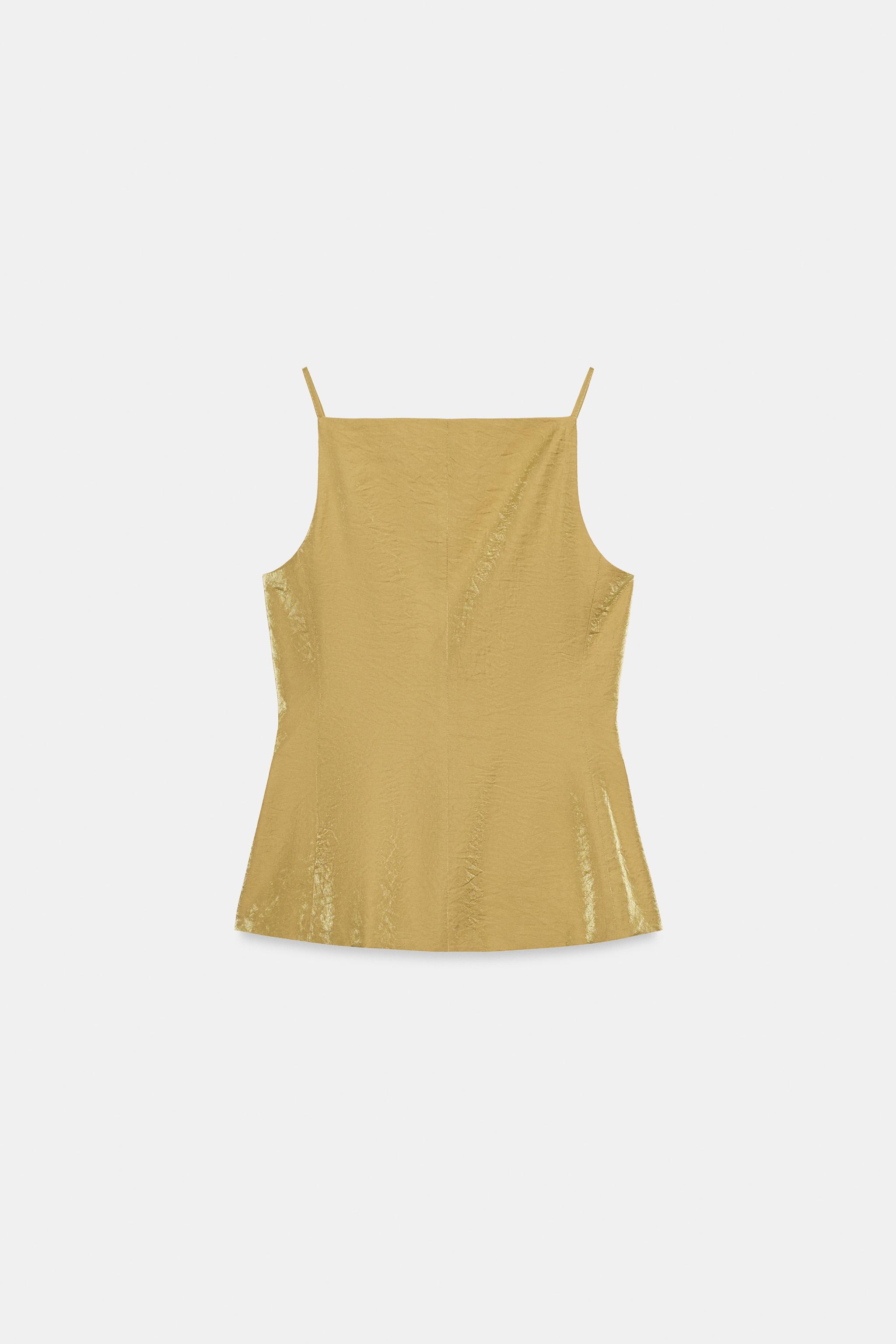 WRINKLED SATIN EFFECT VEST